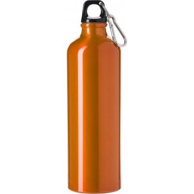 Image of Aluminium flask (750 ml), single wall. The bottle is equipped with a carabiner and key ring.