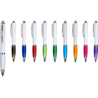 Image of Curvy ballpoint pen with white barrel