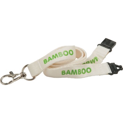 Image of Promotional Branded 20mm Bamboo Lanyard - Natural Col
