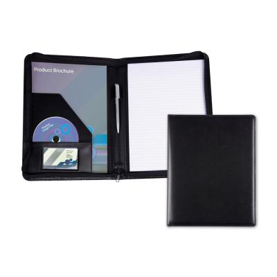 Image of Black Belluno PU Zipped A4 Conference Folder