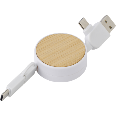 Image of Bamboo Extendable Charging Cable